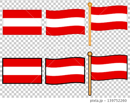 オーストリアの国旗のイラスト素材セット オーストリアの国旗のイラスト素材セット 139752260