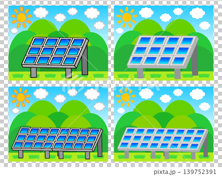 太陽能發電和自然環境插圖集 太陽能發電和自然環境插圖集 139752391