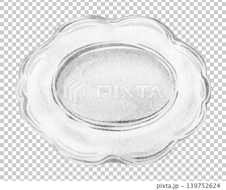 Plate Illustration Watercolor Hand Painted 139752624