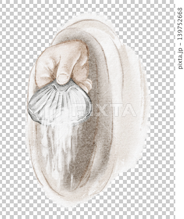 Baptism ritual illustration watercolor hand painted 139752668