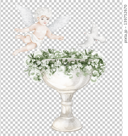 Baptism Illustration Watercolor Hand Painted Baptism Illustration Watercolor Hand Painted 139752670