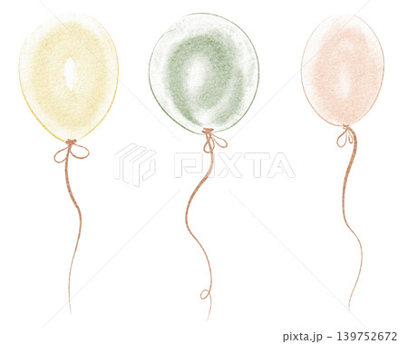 Balloon Illustration Watercolor Hand Painted Balloon Illustration Watercolor Hand Painted 139752672