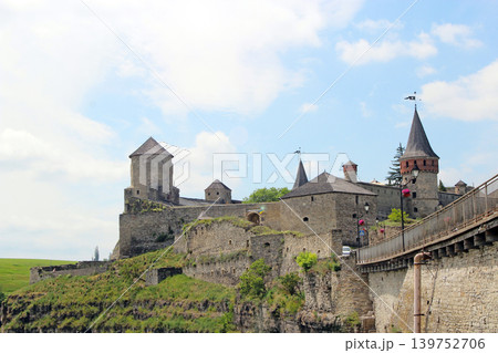 Ukraine-Podilskyi Castle in Ukraine. Panorama with view to ancient fortress Ukraine-Podilskyi Castle in Ukraine. Panorama with view to ancient fortress 139752706