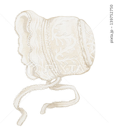 Baby Bonnet Illustration watercolor hand painted Baby Bonnet Illustration watercolor hand painted 139752750