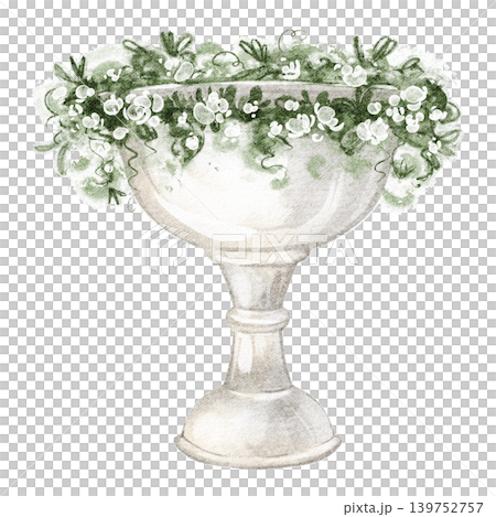 Baptismal font illustration watercolor hand painted Baptismal font illustration watercolor hand painted 139752757