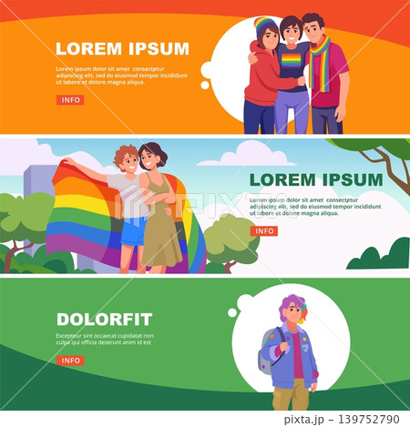 Lgbt. banner with people non traditional sexual orientation. print template design with place for text Lgbt. banner with people non traditional sexual orientation. print template design with place for text 139752790