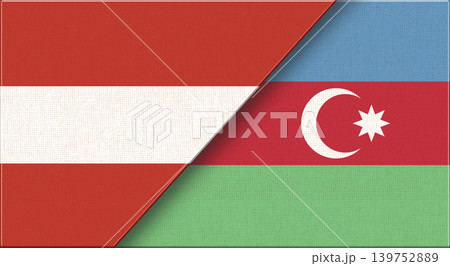 Flags of Austria and Azerbaijan. Austrian and Azerbaijani National flags Fabric 139752889