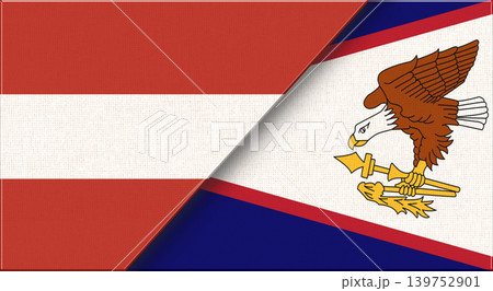 Flags of Austria and American Samoa. Austrian and American Samoa flags on Fabric Flags of Austria and American Samoa. Austrian and American Samoa flags on Fabric 139752901