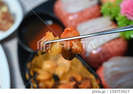 Korean Fresh Raw Sea Squirt Sashimi Korean Fresh Raw Sea Squirt Sashimi 139753027