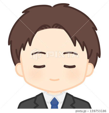 目を閉じている男性社員 目を閉じている男性社員 139753186