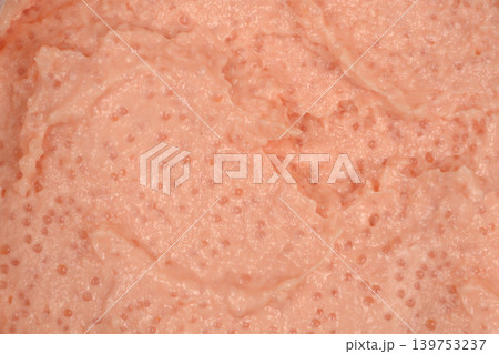 Close up of pink salmon and fish roe spread texture 139753237