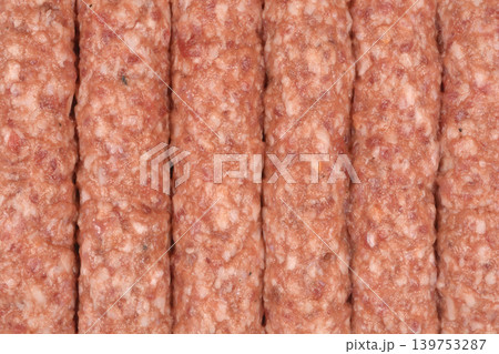 Raw Cevapcici Minced Meat Sausages Texture Raw Cevapcici Minced Meat Sausages Texture 139753287