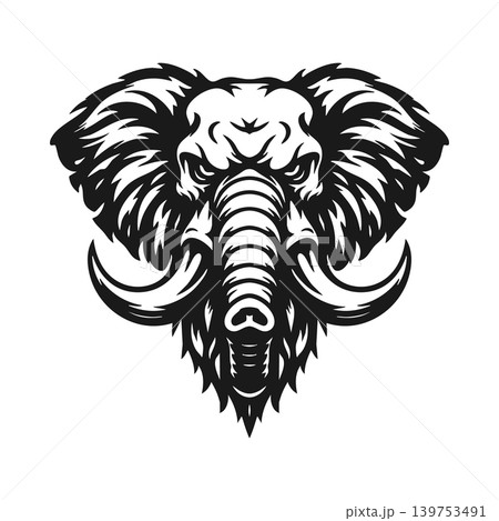 Vector tribal elephant logo Vector tribal elephant logo 139753491