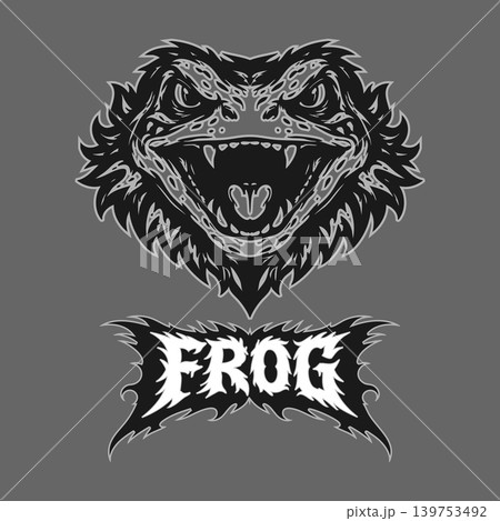 Vector tribal frog logo with text 139753492