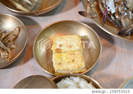 Pan fried Tofu Side Dish Served in Traditional Korean food Pan fried Tofu Side Dish Served in Traditional Korean food 139753523