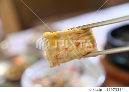 Pan fried Tofu Side Dish Served in Traditional Korean food Pan fried Tofu Side Dish Served in Traditional Korean food 139753544