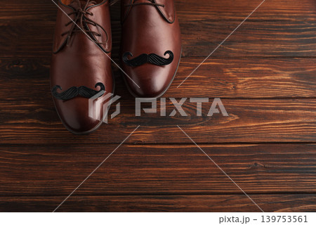 Father's Day shoes with mustache for men's celebration Father's Day shoes with mustache for men's celebration 139753561
