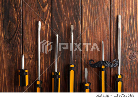 Screwdrivers shaped like mustaches celebrating Father's Day Screwdrivers shaped like mustaches celebrating Father's Day 139753569