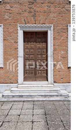 Side entrance of the Capuchin Church of Our Lady of Lourdes in Rijeka 139753876