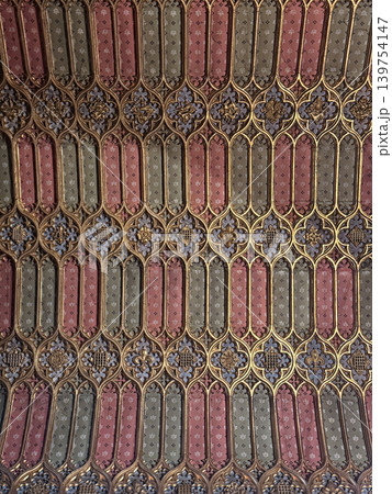 Ornate Gilded Ceiling Panels With Repeating Victorian Floral Pattern And Gold Filigree, Westminster Abbey, London Ornate Gilded Ceiling Panels With Repeating Victorian Floral Pattern And Gold Filigree, Westminster Abbey, London 139754147