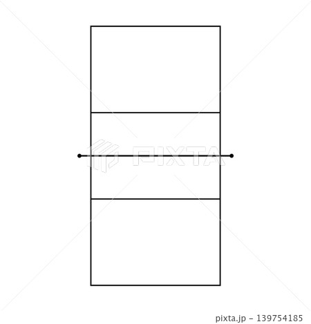 Minimal volleyball court vector illustration with rectangular layout Minimal volleyball court vector illustration with rectangular layout 139754185