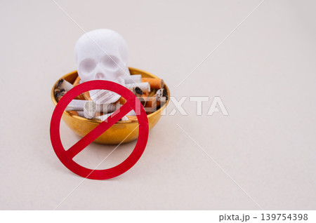 Concept of world no tobacco day. Smoking kills, cancer disease 139754398