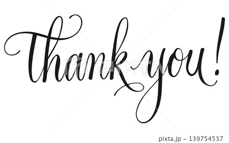 Thank you. Handwritten lettering phrases with modern design. Thank you. Handwritten lettering phrases with modern design. 139754537