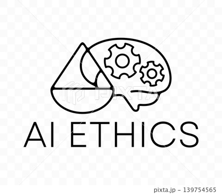AI ethics, brain, gear, scales and justice, graphic design. Artificial, intelligence, technology, legal, law and moral, vector design and illustration AI ethics, brain, gear, scales and justice, graphic design. Artificial, intelligence, technology, legal, law and moral, vector design and illustration 139754565