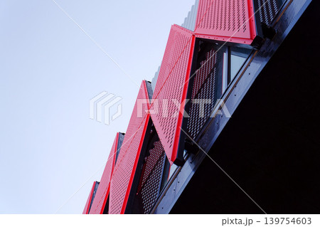 Exterior view of Horacka multifunctional arena in Jihlava, Vysocina region, Czechia, on a sunny day, showing modern architecture from open public surroundings 139754603