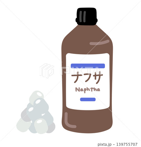 ナフサとペレットのイラスト(石油化学・化学原料のイメージ) ナフサとペレットのイラスト(石油化学・化学原料のイメージ) 139755707