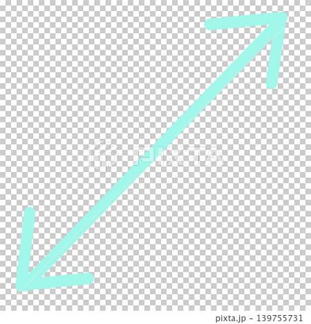 Teal mint diagonal double-way arrow icon - simple and cute illustration Teal mint diagonal double-way arrow icon - simple and cute illustration 139755731