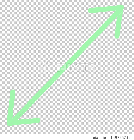 Mint green diagonal double-headed arrow icon - simple and cute illustration Mint green diagonal double-headed arrow icon - simple and cute illustration 139755732
