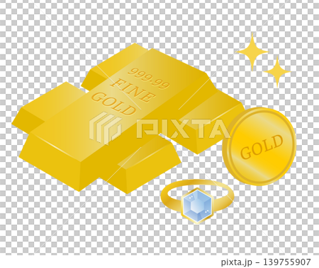 貴金屬圖片(金條、珠寶、金幣、閒置物品) 貴金屬圖片(金條、珠寶、金幣、閒置物品) 139755907