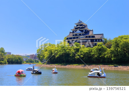 【岡山県】春の岡山城と旭川(春の鳥城灯源郷) 【岡山県】春の岡山城と旭川(春の鳥城灯源郷) 139756521