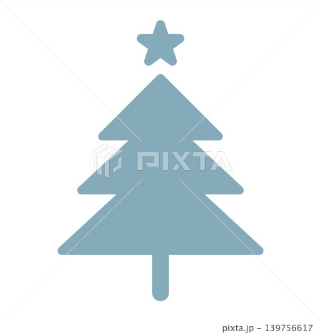 青色のモミの木アイコン クリスマス向けのシンプルなベクターイラスト おしゃれなシルエット 青色のモミの木アイコン クリスマス向けのシンプルなベクターイラスト おしゃれなシルエット 139756617
