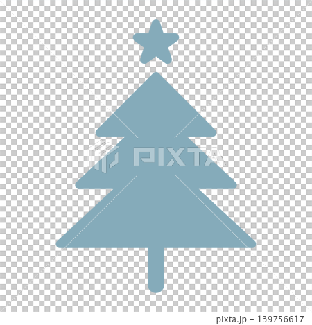 青色のモミの木アイコン クリスマス向けのシンプルなベクターイラスト おしゃれなシルエット 青色のモミの木アイコン クリスマス向けのシンプルなベクターイラスト おしゃれなシルエット 139756617