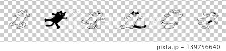 Lazy & Belly-up Cat | Line Drawing Lazy & Belly-up Cat | Line Drawing 139756640