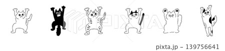 びっくりねこ｜線画 139756641