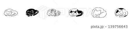 ひるねねこ｜線画 139756643