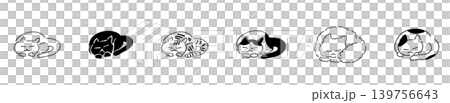 ひるねねこ｜線画 139756643