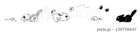 あそぶ&狙うねこ|線画 あそぶ&狙うねこ|線画 139756647
