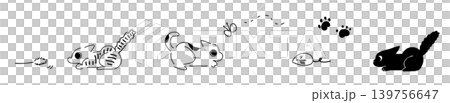 Cats playing and targeting | Line drawing Cats playing and targeting | Line drawing 139756647