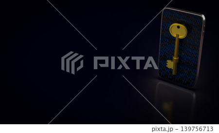 Secure Mobile Data Access Key 3d render. Secure Mobile Data Access Key 3d render. 139756713