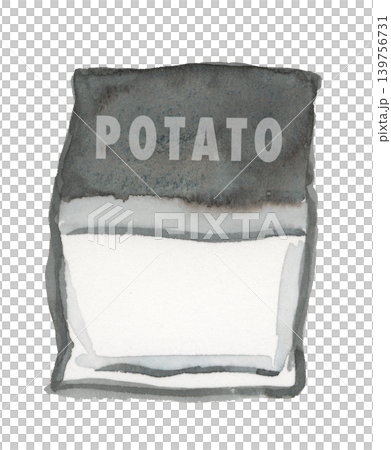 Black and white potato chips (hand-painted watercolor) 139756731