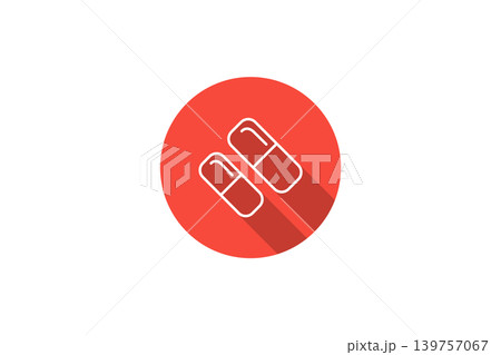 Medical Pills Icon in Flat Design With Long Shadow for Health and Pharmacy Use Medical Pills Icon in Flat Design With Long Shadow for Health and Pharmacy Use 139757067