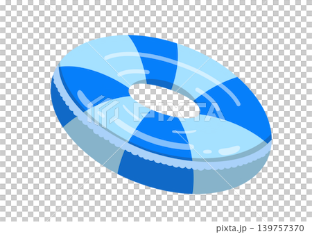 Illustration of a blue swim ring Illustration of a blue swim ring 139757370