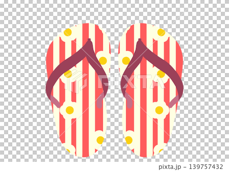 Illustration of red flip-flops Illustration of red flip-flops 139757432