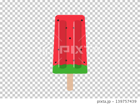 Illustration of a watermelon ice cream bar 139757439