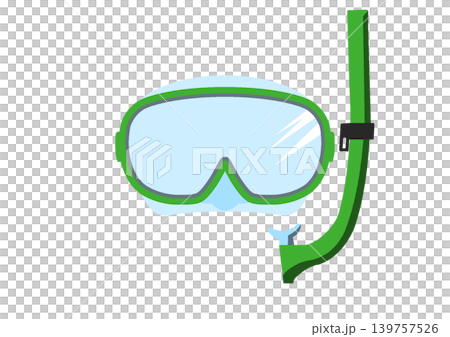 Green snorkel goggles 139757526