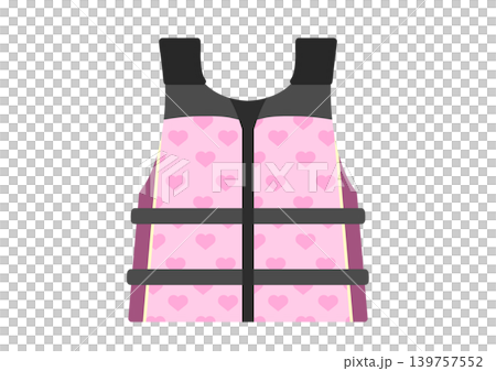 ピンク色のライフジャケットのイラスト 139757552
